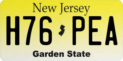 NJ license plate H76PEA
