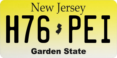 NJ license plate H76PEI