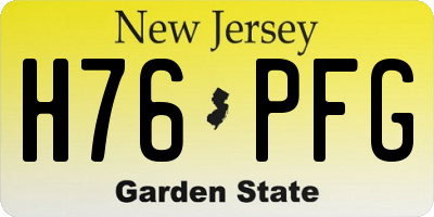 NJ license plate H76PFG