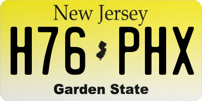 NJ license plate H76PHX
