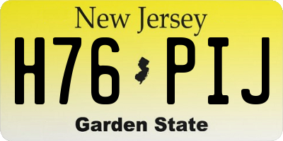 NJ license plate H76PIJ