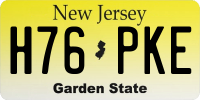 NJ license plate H76PKE