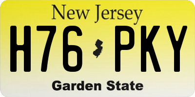 NJ license plate H76PKY