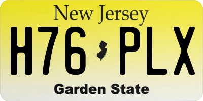 NJ license plate H76PLX