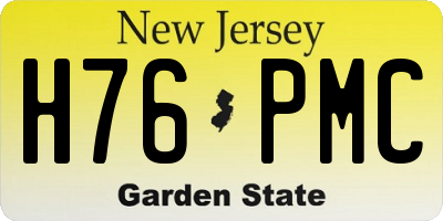 NJ license plate H76PMC