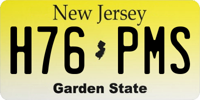 NJ license plate H76PMS
