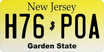 NJ license plate H76POA