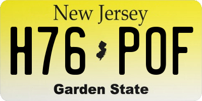 NJ license plate H76POF