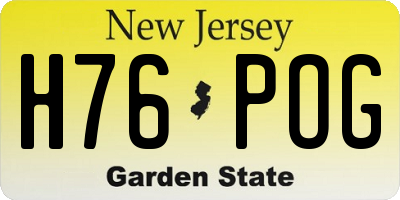 NJ license plate H76POG