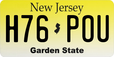 NJ license plate H76POU