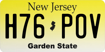 NJ license plate H76POV