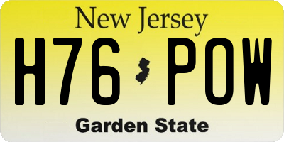 NJ license plate H76POW