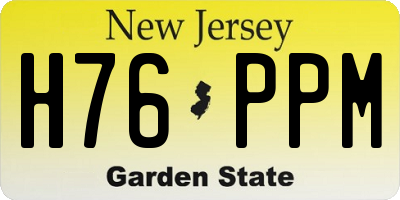 NJ license plate H76PPM