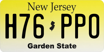 NJ license plate H76PPO