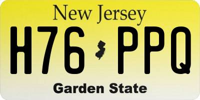 NJ license plate H76PPQ