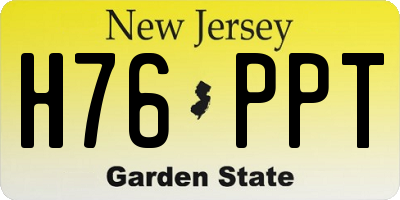 NJ license plate H76PPT