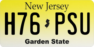 NJ license plate H76PSU
