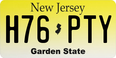 NJ license plate H76PTY