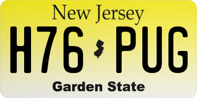 NJ license plate H76PUG