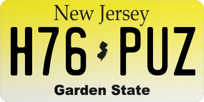 NJ license plate H76PUZ