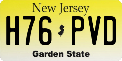 NJ license plate H76PVD