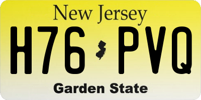 NJ license plate H76PVQ