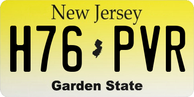 NJ license plate H76PVR