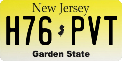 NJ license plate H76PVT