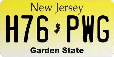 NJ license plate H76PWG