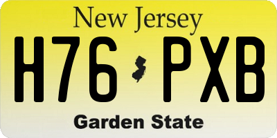 NJ license plate H76PXB