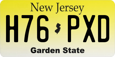 NJ license plate H76PXD