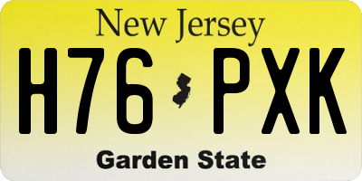 NJ license plate H76PXK