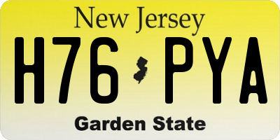 NJ license plate H76PYA