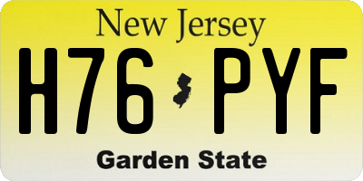 NJ license plate H76PYF