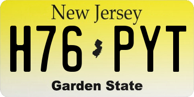 NJ license plate H76PYT