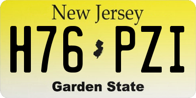 NJ license plate H76PZI