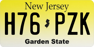 NJ license plate H76PZK