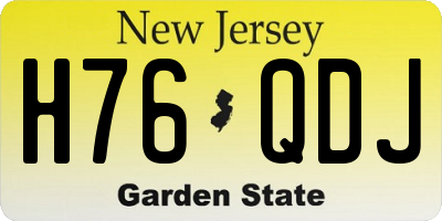NJ license plate H76QDJ