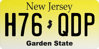 NJ license plate H76QDP