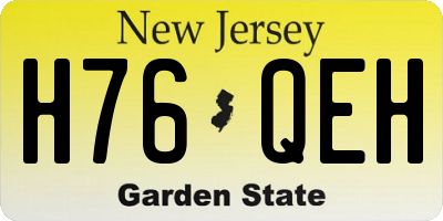 NJ license plate H76QEH