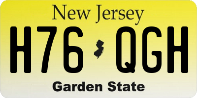 NJ license plate H76QGH