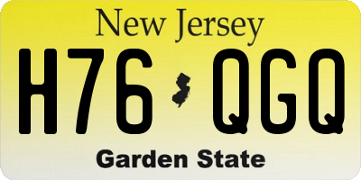 NJ license plate H76QGQ
