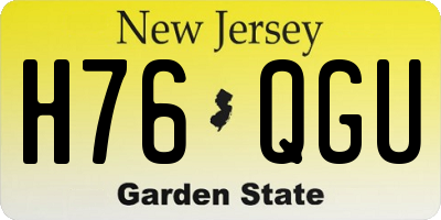 NJ license plate H76QGU