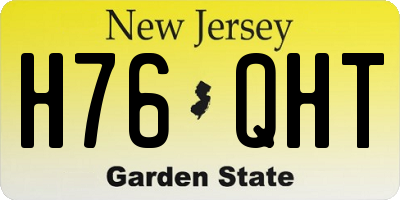 NJ license plate H76QHT