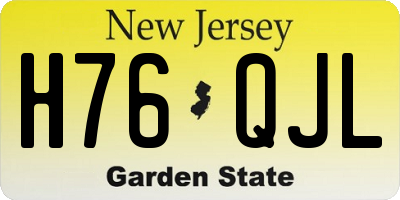 NJ license plate H76QJL