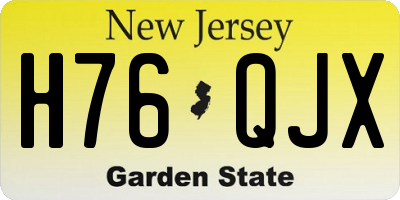 NJ license plate H76QJX