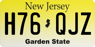NJ license plate H76QJZ