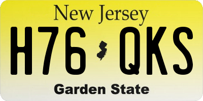 NJ license plate H76QKS