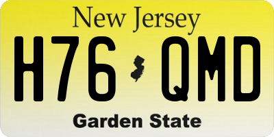 NJ license plate H76QMD
