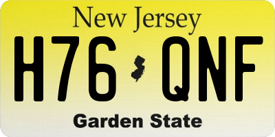 NJ license plate H76QNF